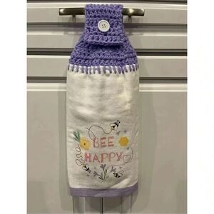 Crochet Top Kitchen Towel- Bee Happy